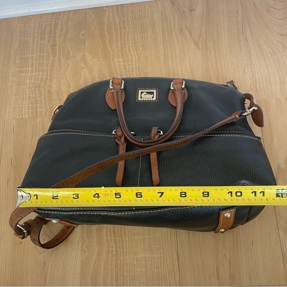 Dooney & Bourke Dillen Pebbled Leather Double Pockets Handbag Black Hobo Bag - Picture 13 of 14